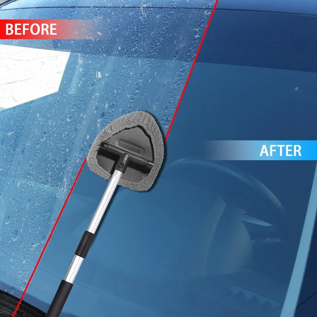 Alt view image 4 of 7 - Piburth Car Window Cleaner, Car Cleanser Brush, Car Accessories Car Cleaning Supplies Tools, Car Cleaning Kit with Extendable Handle, Microfiber Cloth, Spray Bottle, Fits All Cars