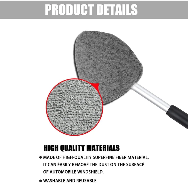 Alt view image 6 of 7 - Piburth Car Window Cleaner, Car Cleanser Brush, Car Accessories Car Cleaning Supplies Tools, Car Cleaning Kit with Extendable Handle, Microfiber Cloth, Spray Bottle, Fits All Cars