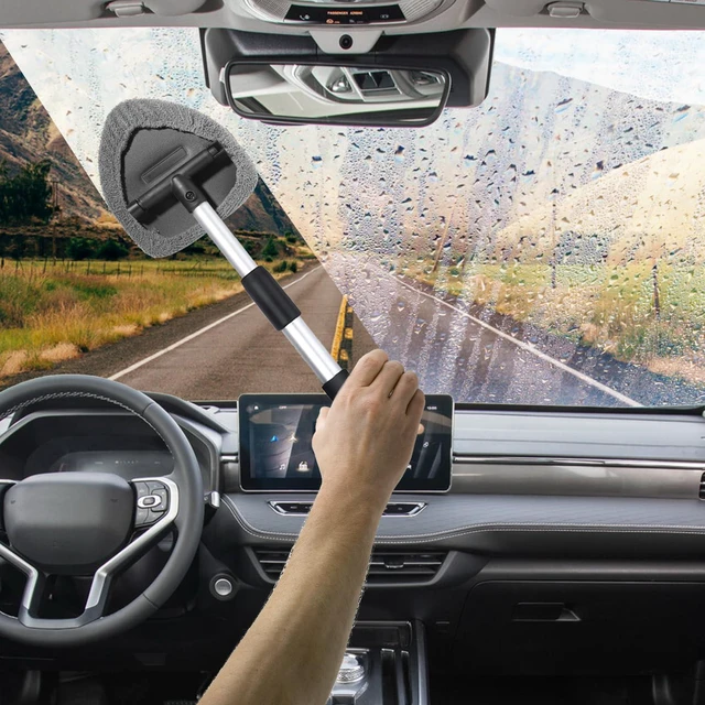 Alt view image 7 of 7 - Piburth Car Window Cleaner, Car Cleanser Brush, Car Accessories Car Cleaning Supplies Tools, Car Cleaning Kit with Extendable Handle, Microfiber Cloth, Spray Bottle, Fits All Cars