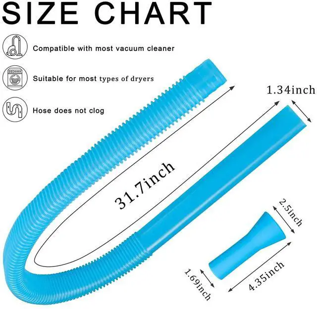 Alt view image 2 of 6 - Dryer Vent Cleaner Kit with Flexible Vacuum Hose Universal Lint Removal Tool for Home Maintenance, Suitable for most Vaccum Cleaners