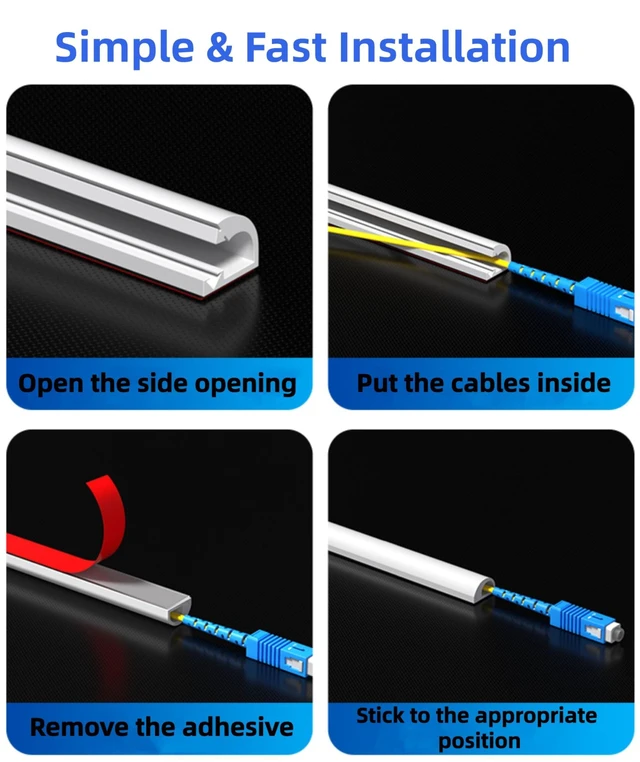 Alt view image 6 of 6 - 39" Flexible Silicone Cord Hider - Self-Adhesive Side-Opening Cable Cover for Wall Mounted TV, Home & Office Wire Management (Fits 1 Cord <1/4")