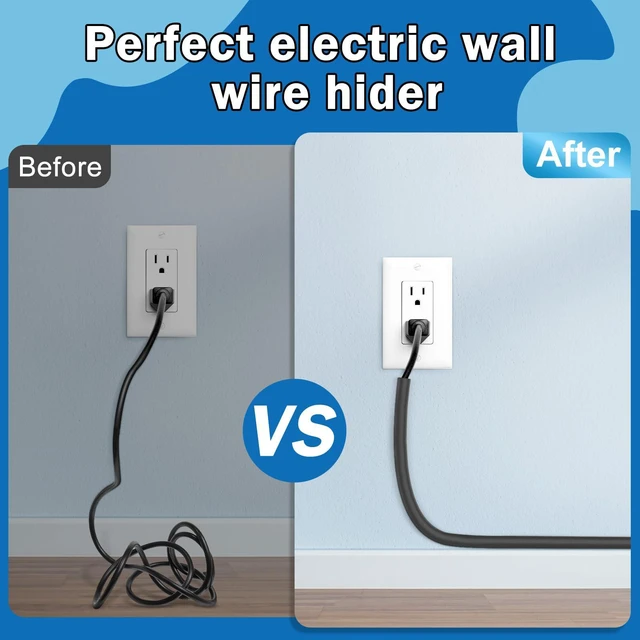Alt view image 5 of 7 - UOMTFAI Wall Cord Hider 39 Inch Wire Hider for Cords W0.59in H0.39in Black | Self Adhesive, Flexible, PVC Material, for Wall Mount TV, Cable Concealer, Wire Cover Raceway for Home & Office