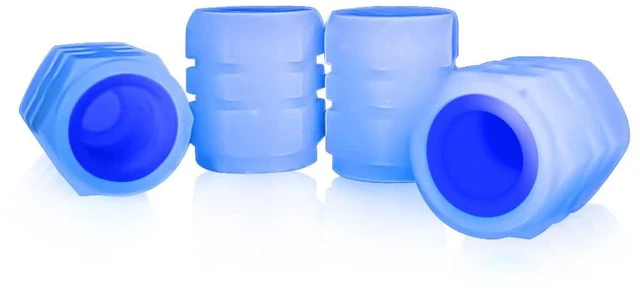 Alt view image 7 of 7 - YALOK 4PCS Glow-in-Dark Tire Valve Stem Caps, Air Covers, Blue | Standard valve fit, cars/SUVs/trucks/bikes, ABS insert, rubber seal, hand screw-on, light-charged, exterior accessories