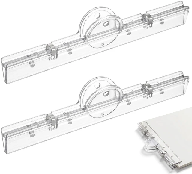 Main image of 2Pcs Transparent Clamps for Fridge, 7.9" Large Magnetic Binder Clips | Binder Clips Large for Whiteboard, Plastic Binder Clips for Kitchen, Office, Home, Extra Large Clips