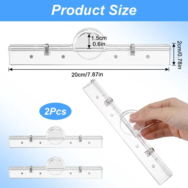 Alt view image 4 of 7 - 2Pcs Transparent Clamps for Fridge, 7.9" Large Magnetic Binder Clips | Binder Clips Large for Whiteboard, Plastic Binder Clips for Kitchen, Office, Home, Extra Large Clips
