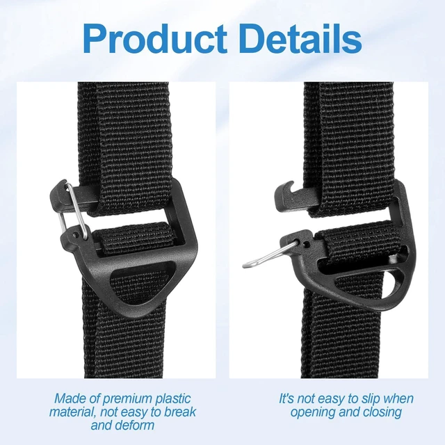 Alt view image 3 of 7 - Shimmeroo 8 Pack Backpack Strap Clip | 1 Inch Belt Buckle with Open Lock, Durable Strap Clips for Overall Replacement