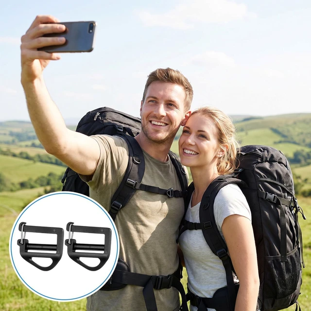 Alt view image 5 of 7 - Shimmeroo 8 Pack Backpack Strap Clip | 1 Inch Belt Buckle with Open Lock, Durable Strap Clips for Overall Replacement