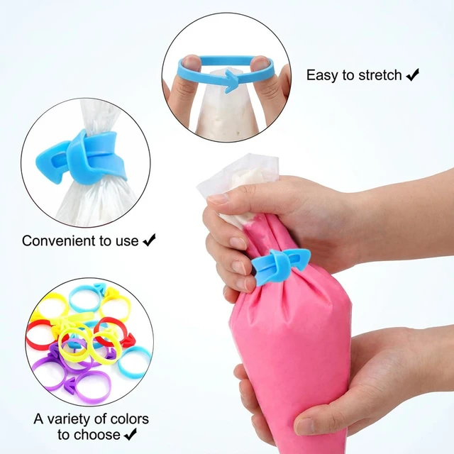 Alt view image 3 of 6 - 30 Pcs Icing Bag Ties, Silicone Pastry Bag Ties, Multicolo Piping Bag Ties | Reusable Piping Bag Clips, Decoration Bag Cake and Pastry Supplies Clips Suitable for Cupcakes Cookies and Pastry Seal