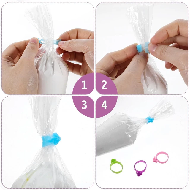 Alt view image 5 of 7 - 40Pcs Piping Bag Clips, Reusable Pastry Bag Ties Silicone Icing Bag Ties Decoration Bags Clips for Cookies Cupcakes Pastry Baking Supplies (4 Colors)