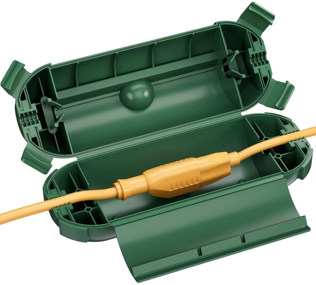 Main image of BN-LINK 1 Pack Outdoor Extension Cord Safety Cover, Green | Waterproof Cord Connector Protector for String Lights, Outdoor Tools, Holiday Lights, Camping, and Garden Tools