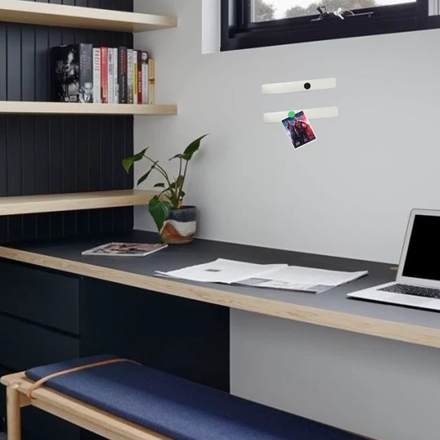 Alt view image 4 of 7 - PYJLBX Magnetic Board Strip Frameless Stainless Steel Iron Strips with Adhesive Backing, 2PCS Magnetic Bulletin Bar Memo Board with 10PCS Colorful Magnets for School, Office, Home, Refrigerator & Wall