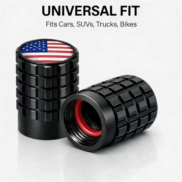 Alt view image 5 of 7 - Tire Valve Stem Caps with Leak-Proof O-Ring Seal, Corrosion-Resistant Valve Caps for Cars SUVs Trucks Motorcycles & Bikes, Black, 4 Pack