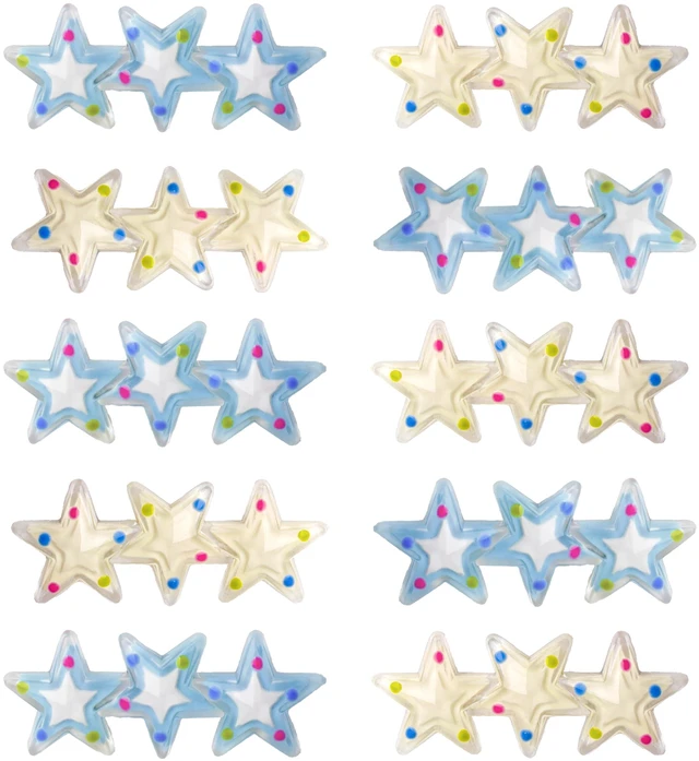 Main image of 10 Pcs Blue&White Five-Pointed Star Refrigerator Magnets for Office, Kitchen, Locker Photos and Notes on Refrigerators Storage Cabinets and Whiteboards
