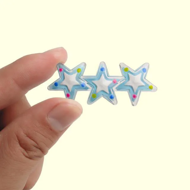 Alt view image 5 of 7 - 10 Pcs Blue&White Five-Pointed Star Refrigerator Magnets for Office, Kitchen, Locker Photos and Notes on Refrigerators Storage Cabinets and Whiteboards