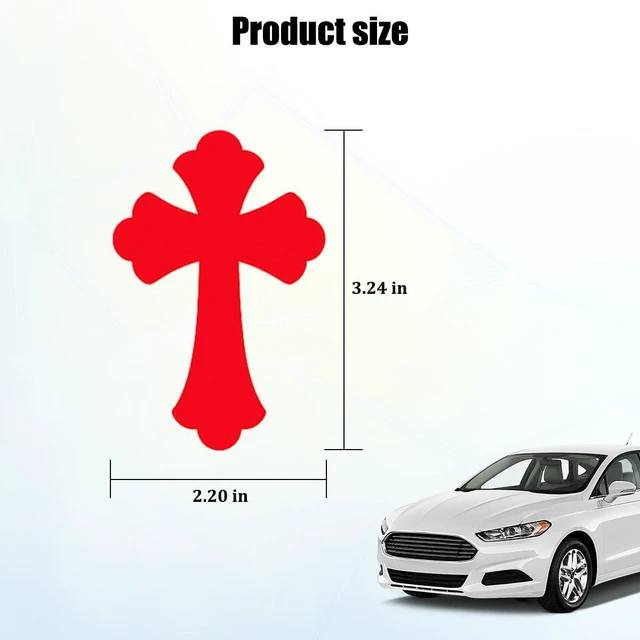 Alt view image 2 of 7 - HZEL Cross Car Rearview Mirror Decals, Religious Christian Jesus Vinyl Vehicle Rear View Mirror Sticker, Self Adhesive Auto Window Decoration Decal, Universal for SUV Automobile Truck (Red)