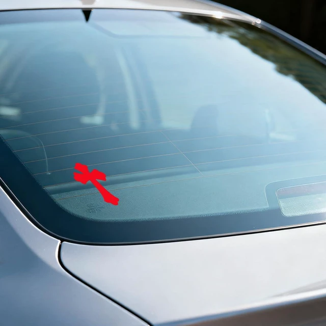 Alt view image 4 of 7 - HZEL Cross Car Rearview Mirror Decals, Religious Christian Jesus Vinyl Vehicle Rear View Mirror Sticker, Self Adhesive Auto Window Decoration Decal, Universal for SUV Automobile Truck (Red)