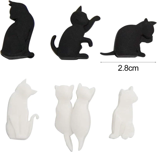 Alt view image 3 of 6 - 6Pcs Black White Heat-resistant Silicone Tea Bag Clips Set Cartoon Cat-shaped Reusable Holders for Bags Drink Markers Food Tea Accessories