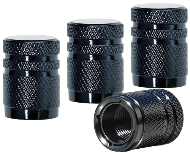 Main image of Stem Caps, Double-Layer Design Tire Caps Corrosion Resistant,Tire Valve Caps 4 Pack Covers for Car, Motorbike, Trucks, Bike, Bicycle, Black