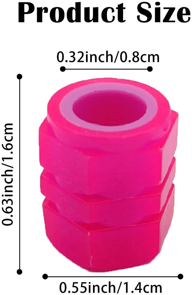 Alt view image 2 of 7 - 8PCS Car Tire Valve Stem Caps, Universal Noctilucent Waterproof Car Wheel Tire Caps, Suitable for Air Valve Caps for Cars, Motorcycles, Bicycles (Pink)