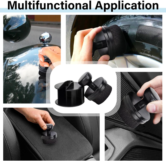 Alt view image 7 of 7 - Tire Shine Applicator Brush, Tire Shine Brushes, Tire Dressing Applicator | Tire Dressing Brush with Seal Cover, Tire Brush for Car Detailing, Tire Gel Applicator, High Density Detail Factory (Blue)
