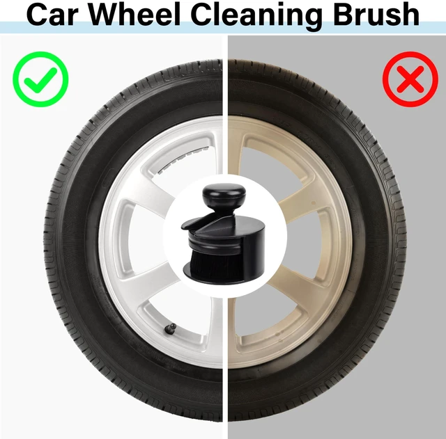 Alt view image 6 of 7 - Tire Shine Applicator Brush, Tire Shine Brushes, Tire Dressing Applicator | Tire Dressing Brush with Seal Cover, Tire Brush for Car Detailing, Tire Gel Applicator, High Density Detail Factory (Blue)