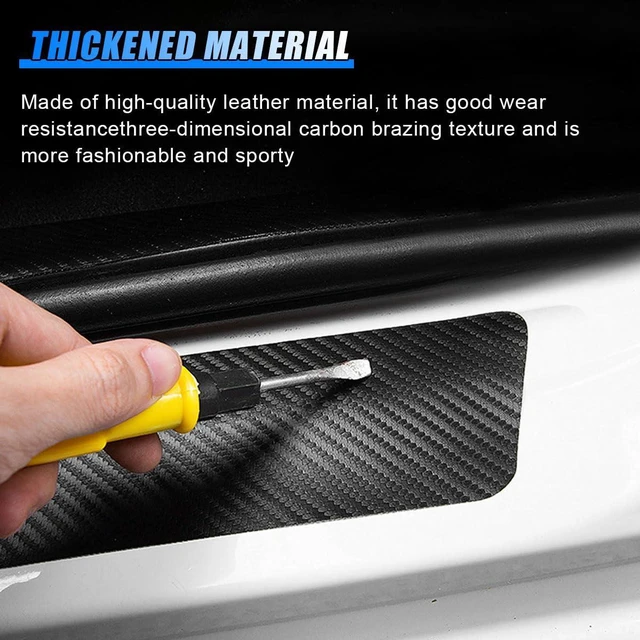 Alt view image 4 of 7 - GAOLAOSY Car Door Sill Protector, Self-Adhesive Auto Door Edge Guard, 4PCS | Anti-Scratch Carbon Fiber Car Door Threshold Protection Sticker, Waterproof Auto Interior Decoration Accessories