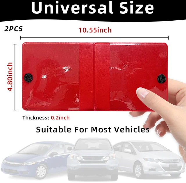 Alt view image 2 of 6 - Ziciner Car Registration Insurance Holder, 2Pack Essential Auto Card Document Glove Box Organizer with Touch Fastener, Vehicle Interior Accessories Perfect for Most Car, Truck, SUV (Red/Big Car)