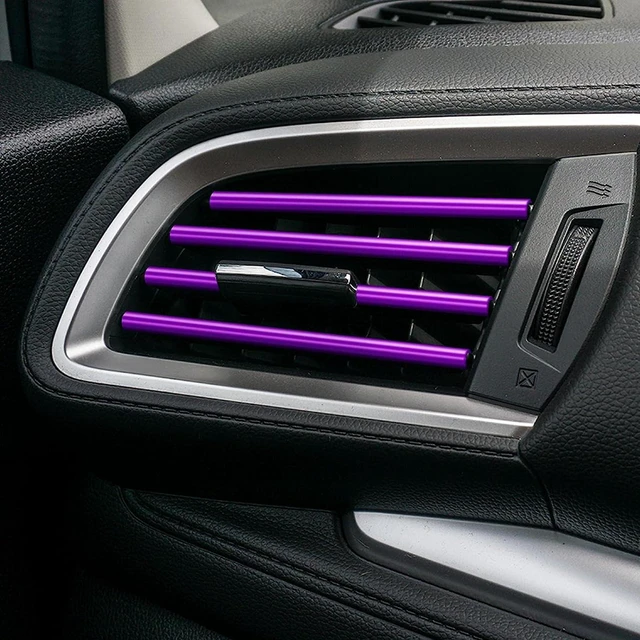 Alt view image 4 of 6 - Kewucn 20 PCS Car Air Conditioner Vent Decorative Strip, Waterproof Bendable Auto Air Vent Decoration, Universal Vehicle Interior Accessories Suitable for Straight Air Vents (Purple)