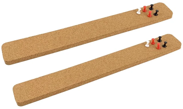 Main image of 2 Pcs Felt Pin Bulletin Cork Board Bar Strips 15 x 2-1/2 Inches for Office, School, Home Holiday Decor