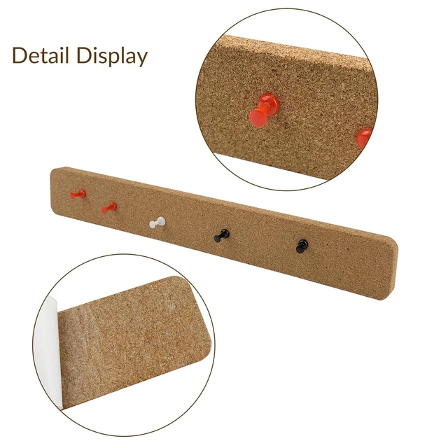 Alt view image 5 of 7 - 2 Pcs Felt Pin Bulletin Cork Board Bar Strips 15 x 2-1/2 Inches for Office, School, Home Holiday Decor