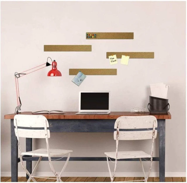 Alt view image 7 of 7 - 2 Pcs Felt Pin Bulletin Cork Board Bar Strips 15 x 2-1/2 Inches for Office, School, Home Holiday Decor
