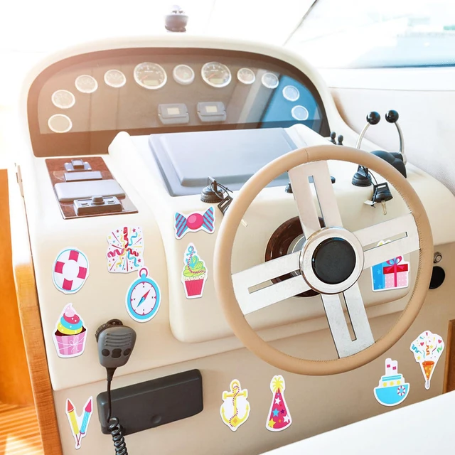 Alt view image 6 of 7 - Kogcmeetl Birthday Cruise Door Decorations Magnetic, Cruise Magnets for Door Decoration, Happy Birthday Magnet Stickers for Fridge Refrigerator Carnival Cruise Cabin Party Favors Supplies
