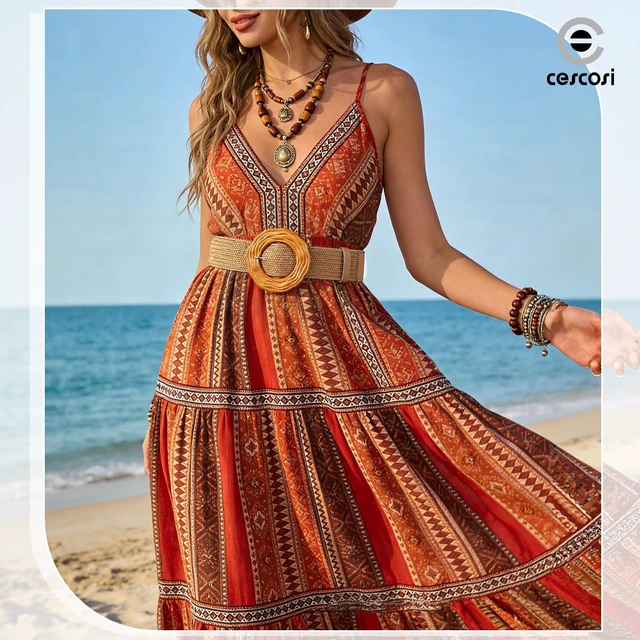 Alt view image 4 of 7 - C O E CESCOSI Women Straw Woven Elastic Belt for Dresses Fashion Boho Braided Waist Belt Rattan Raffia Ladies Casual Belts