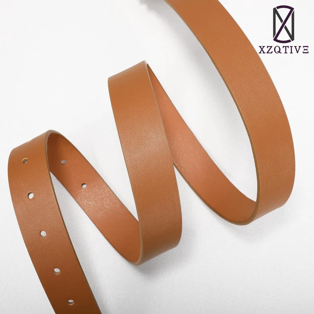 Alt view image 6 of 6 - XZQTIVE Women's Leather Belt for Jeans,Dresses and Pants,Square Gold Buckle Fashion Waist Belt,Adjustable Vegan Leather Belt for Women