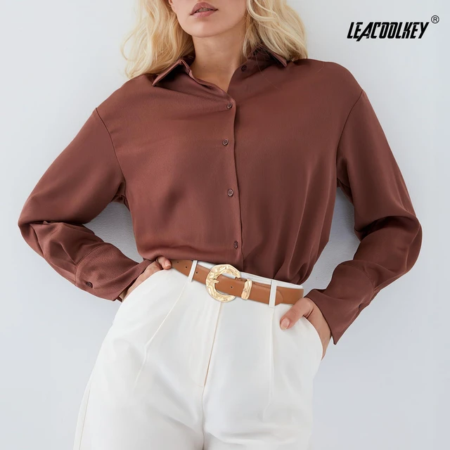 Alt view image 3 of 5 - LEACOOLKEY Leather Belt for Women Ladies Waist Belt for Jeans Dress Fashion Leather Belt with Gold Buckle