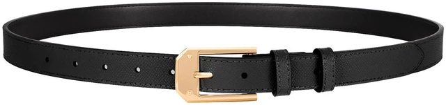 Alt view image 6 of 6 - XZQTIVE Women's Thin Leather Belts Ladies Skinny Black Belts for Jeans Dress Pants Trendy Waist Belt with Gold Buckle