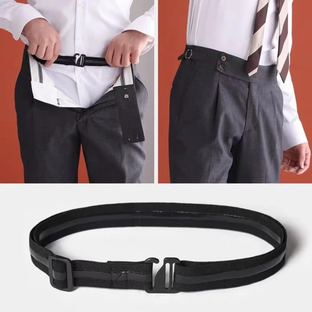 Alt view image 7 of 7 - ccHuDE 2 Pcs Shirt Stay Belts Keep Shirts Tucked in - Non Slip Elastic Holder for Neat Look - Black