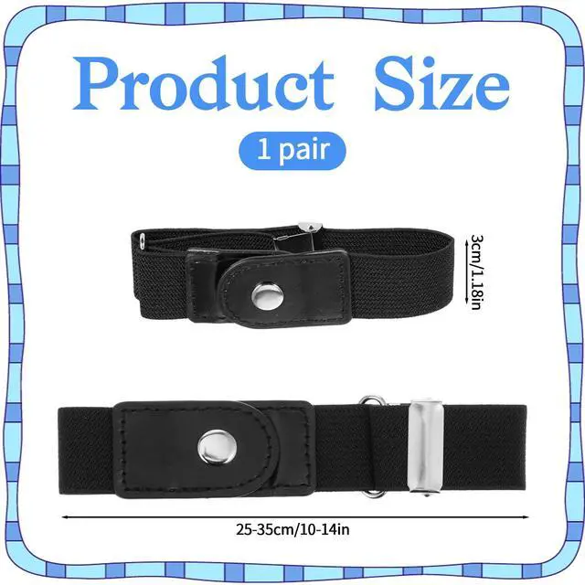 Alt view image 4 of 7 - 2 Pcs No Buckle Belts for Women and Men, Men Side Belts, Without Buckle Elastic Stretch Invisible Belt Adjustable Comfortable Belt With Pu Material for Most of Pants Jeans