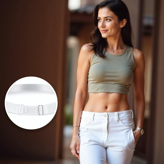 Alt view image 2 of 7 - 2PCS Shirt Tuck Band Women Sweater Tuck Band Adjustable | Elastic Belts for Women, Tucky Belt Perfect for Cropping Shirts, Sweaters, And More (Black & White)
