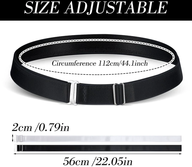 Alt view image 3 of 7 - 2PCS Shirt Tuck Band Women Sweater Tuck Band Adjustable | Elastic Belts for Women, Tucky Belt Perfect for Cropping Shirts, Sweaters, And More (Black & White)