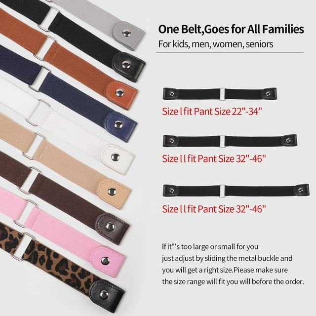 Alt view image 5 of 5 - ITLXJR No Buckle Elastic Belts for Women, Comfortable Invisible Womens Belts for Jeans, Stretch Belts for Women (Pink, PlusWaist Size 48''-64'')