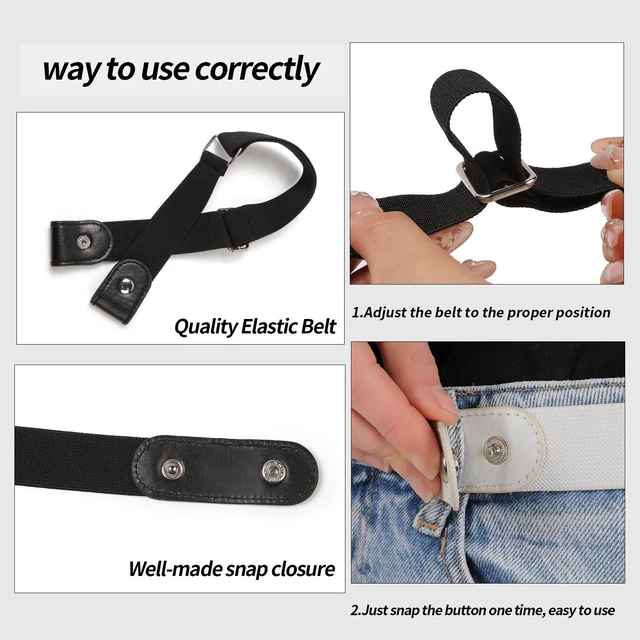 Alt view image 4 of 5 - ITLXJR No Buckle Elastic Belts for Women, Comfortable Invisible Womens Belts for Jeans, Stretch Belts for Women (Pink, PlusWaist Size 48''-64'')