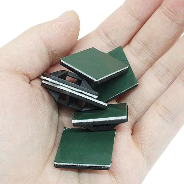 Alt view image 3 of 4 - 100 Pack Self Adhesive Cable Tie Mounts, 1 Inch, Black | 25 x 25 mm Size, Zip Tie Mounts Wire Management Holders, Outdoor Cable Organization, For Indoor & Outdoor Cable Management