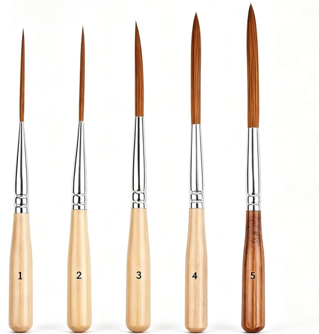 Main image of 5PCS Extra Fine Liner Detail Paint Brushes, Pinstrip Scroll Outlining Brush | 5 sizes,Long Liner Brush, for Fine Detailing & Art Painting - Acrylic, Watercolor, Oil, Models