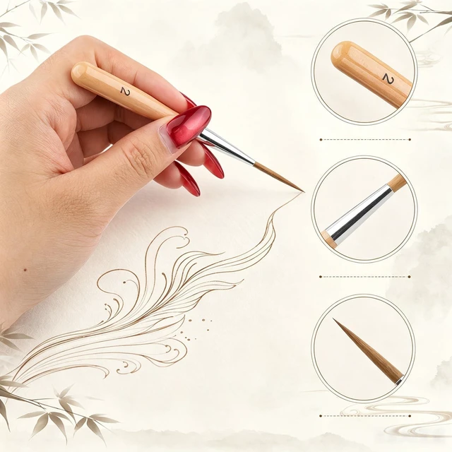 Alt view image 3 of 6 - 5PCS Extra Fine Liner Detail Paint Brushes, Pinstrip Scroll Outlining Brush | 5 sizes,Long Liner Brush, for Fine Detailing & Art Painting - Acrylic, Watercolor, Oil, Models