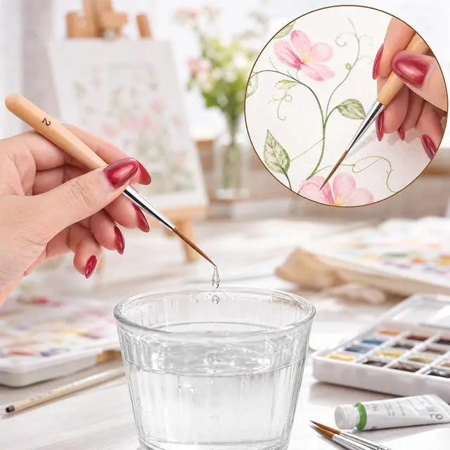 Alt view image 5 of 6 - 5PCS Extra Fine Liner Detail Paint Brushes, Pinstrip Scroll Outlining Brush | 5 sizes,Long Liner Brush, for Fine Detailing & Art Painting - Acrylic, Watercolor, Oil, Models