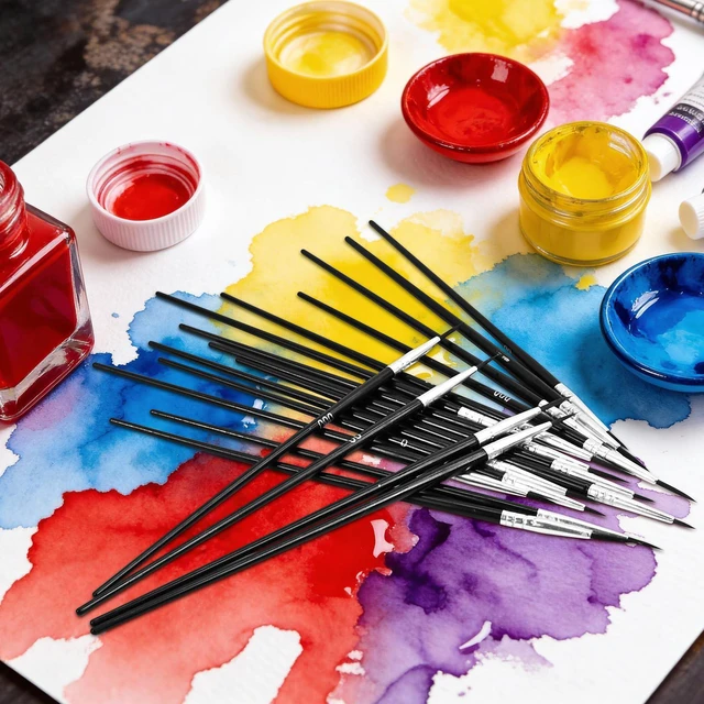 Alt view image 7 of 7 - 60 PCS Fine Detail Paint Brushes Set, #0#00#000 Small Paint Brushes | for Miniatures, Acrylics & Watercolor, Ultra Thin Paint Brush for Model Crafts, Touch up & Paint by Numbers