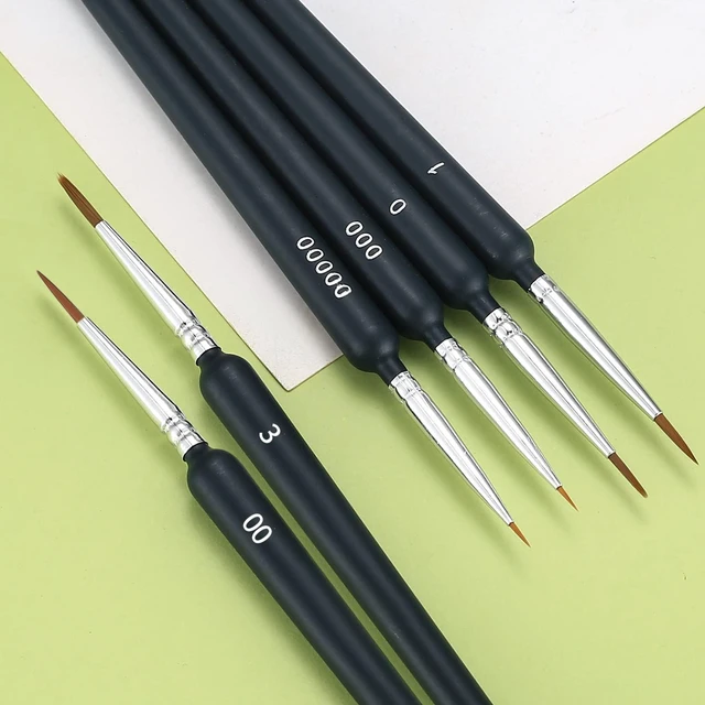 Alt view image 3 of 7 - 6 Pcs Fine Detail Paint Brush Set, Miniature Detail Artist Painting Brushes, 6 Sizes Wooden Fine Tip Paint Brushes for Acrylic Painting Drawing Craft Oil Nail Art Model Watercolor Painting Brushes