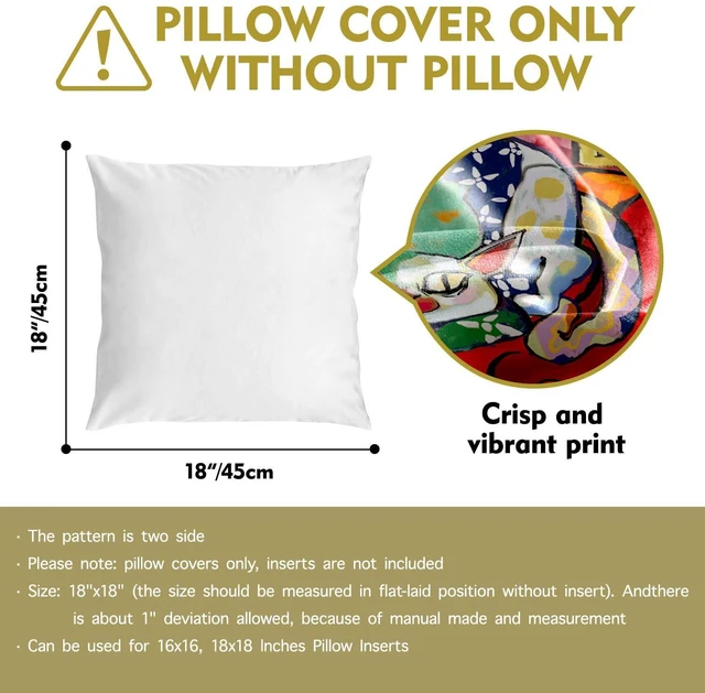 Alt view image 2 of 6 - Funny Spring Summer Cat Abstract Art Picasso Painting Throw Pillows Covers 18 x 18 Inch for Art Lover Cat Mom Family Outdoor Cushion Couch Sofa Bed Room