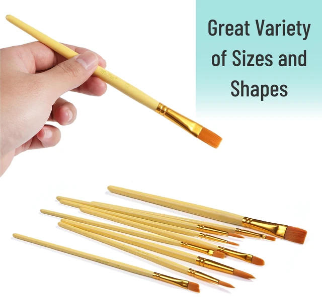 Alt view image 4 of 7 - Acrylic Paint Brushes Set, 10 Pack, Round & Pointed Tip | Nylon Hair Artist Brushes for Watercolor, Oil, Rock, Face, Nail, Miniature, Canvas, Detailing, Drawing, Art Supplies